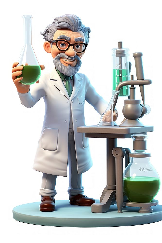 Scientist glasses cartoon lab. AI generated Image by rawpixel.