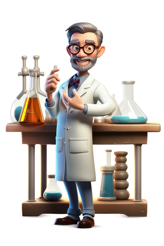 Scientist cartoon technology laboratory. AI generated Image by rawpixel.