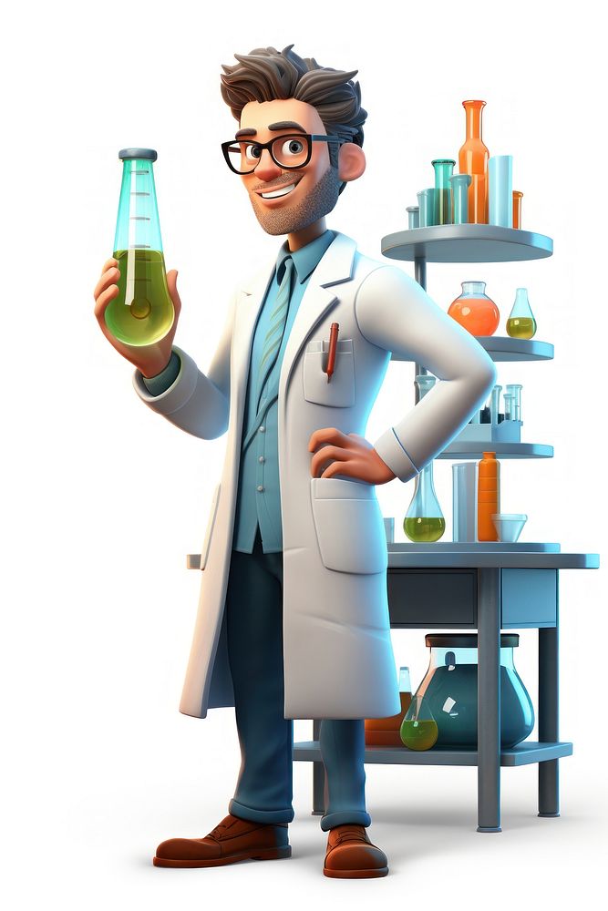 Scientist glasses cartoon adult. AI generated Image by rawpixel.