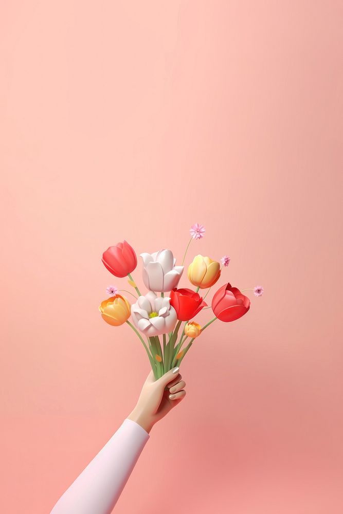 Flower holding blossom person. AI generated Image by rawpixel.