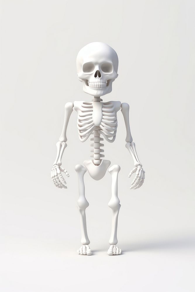 White background skeleton history anatomy. AI generated Image by rawpixel.