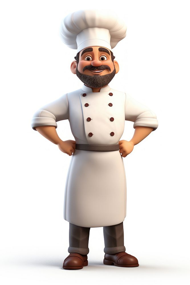Cartoon chef white background nutcracker. AI generated Image by rawpixel.