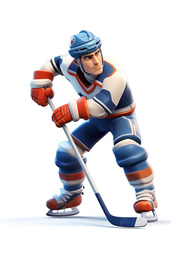 Hockey cartoon sports white background. AI generated Image by rawpixel.