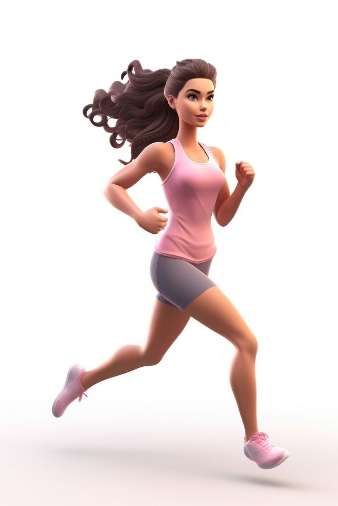 Running jogging adult woman. AI generated Image by rawpixel.
