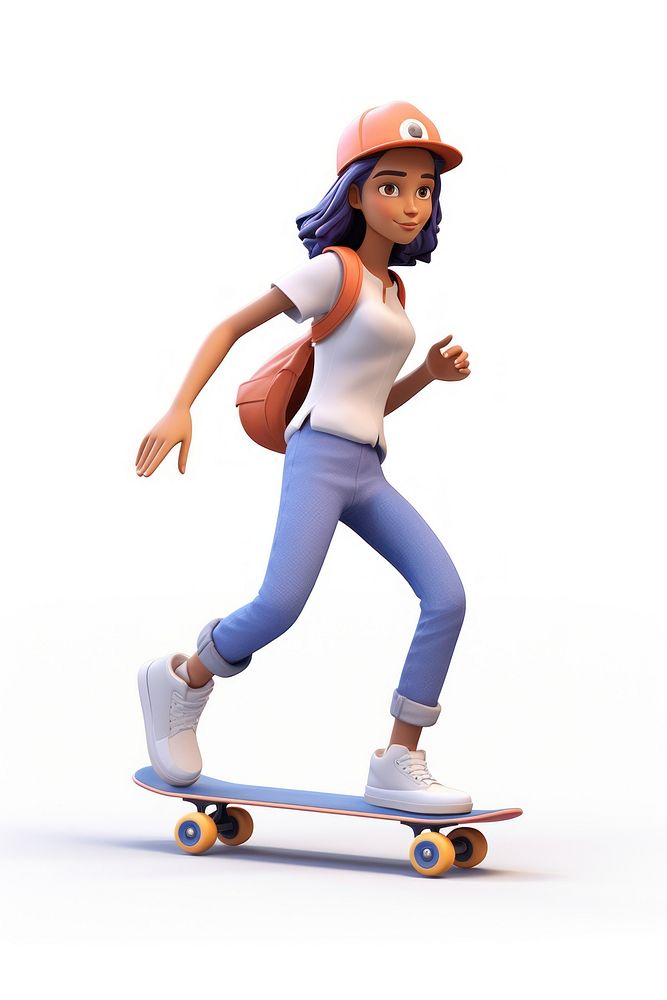 Skateboard figurine cartoon adult. AI generated Image by rawpixel.