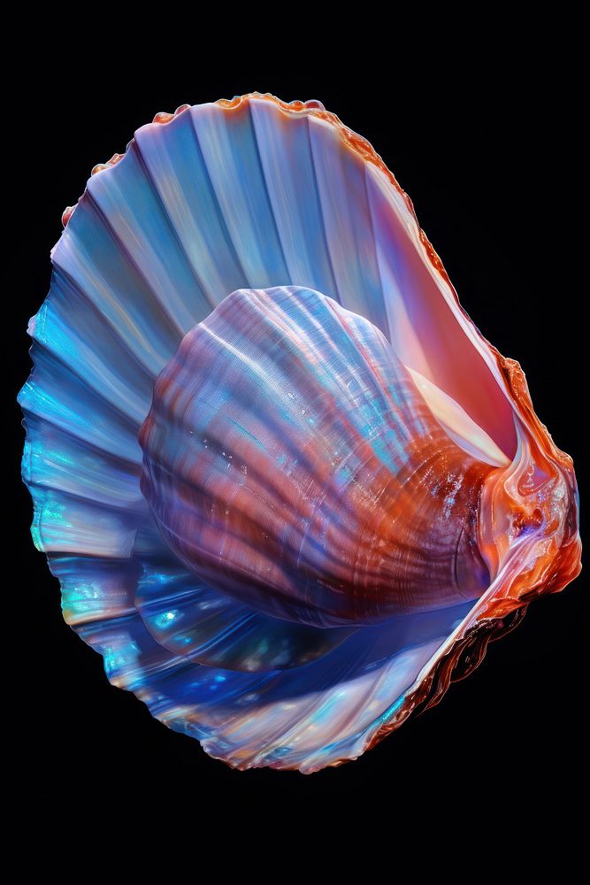 Animal conch shell, digital paint illustration. AI generated image