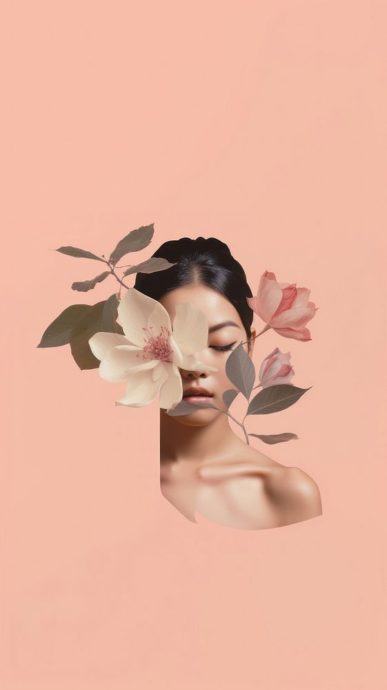 Flower art portrait adult. AI generated Image by rawpixel.