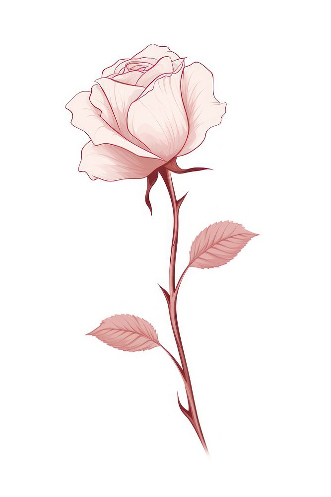 Drawing flower rose sketch. AI generated Image by rawpixel.