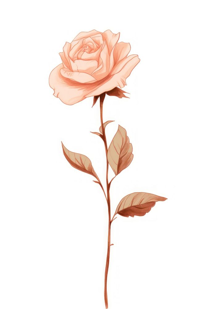 Flower rose drawing plant. AI generated Image by rawpixel.
