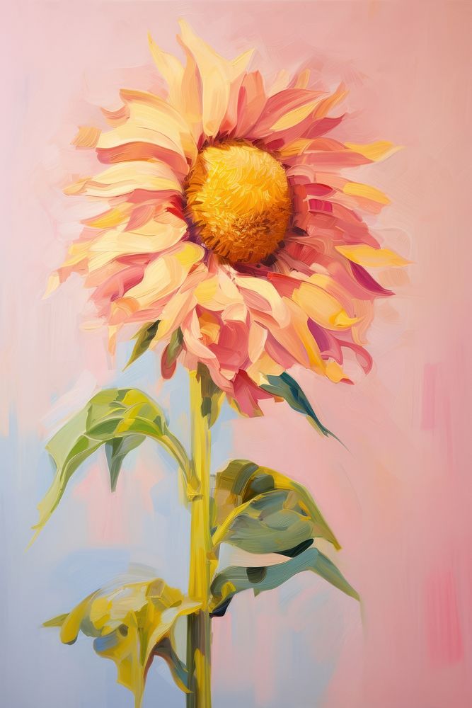 Sunflower painting plant petal. AI generated Image by rawpixel.