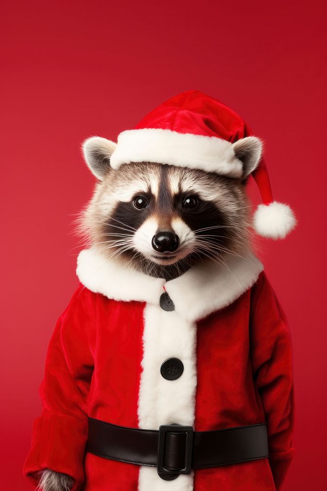 Raccoon portrait costume mammal. AI generated Image by rawpixel.