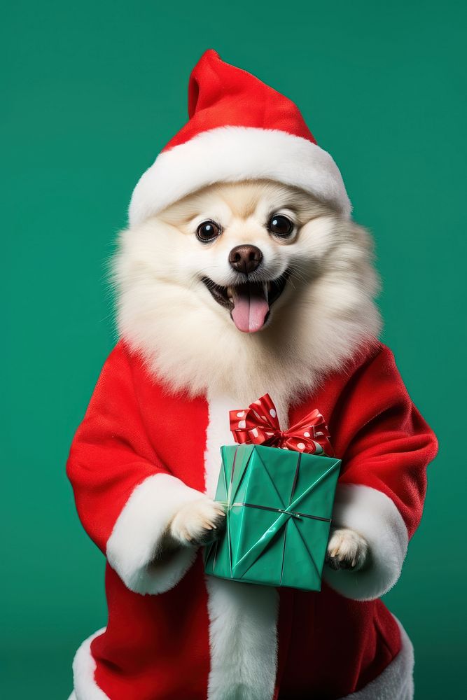 Dog christmas portrait mammal. AI generated Image by rawpixel.