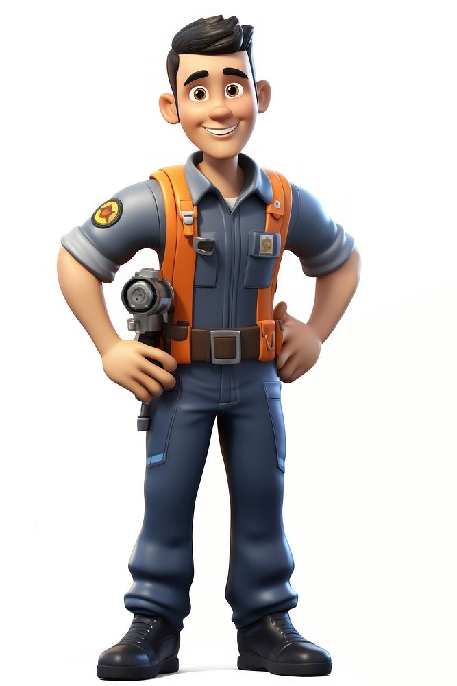 Mechanic cartoon toy white background. AI generated Image by rawpixel.