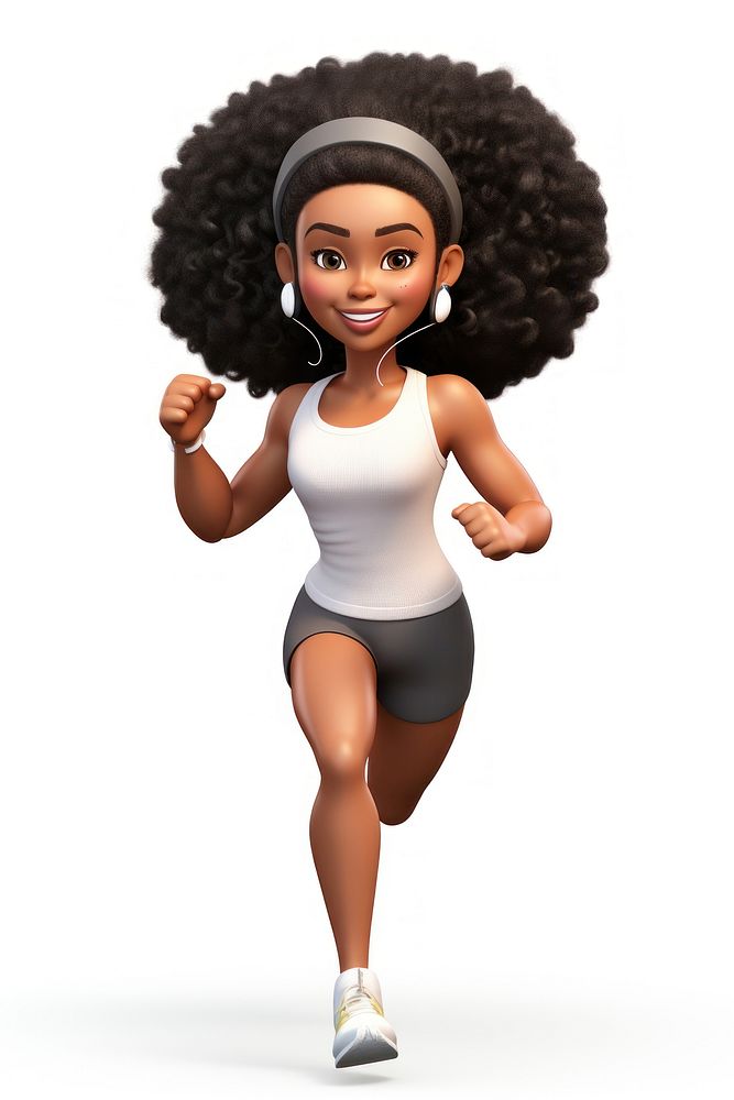Exercising cartoon adult woman. AI generated Image by rawpixel.