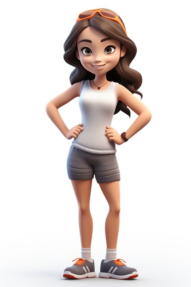 Cartoon shorts adult woman. AI generated Image by rawpixel.