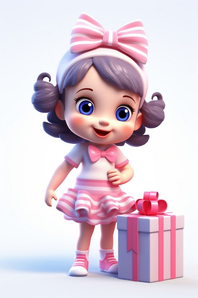 Smiling cartoon doll gift. AI generated Image by rawpixel.