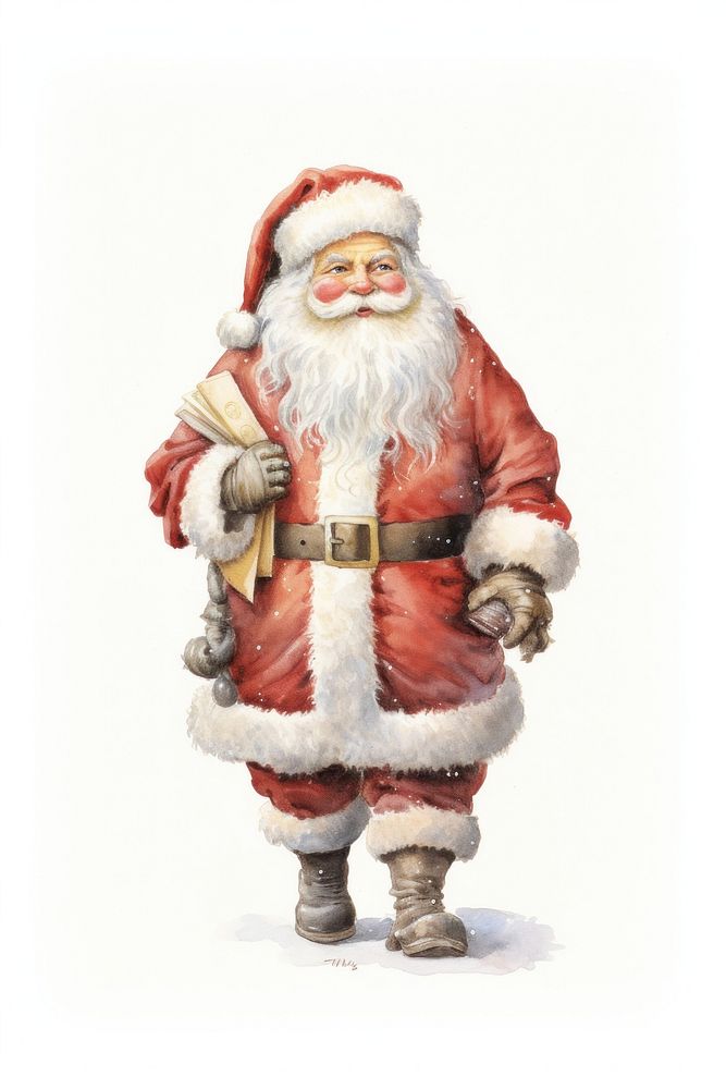 Adult red white background santa claus. AI generated Image by rawpixel.