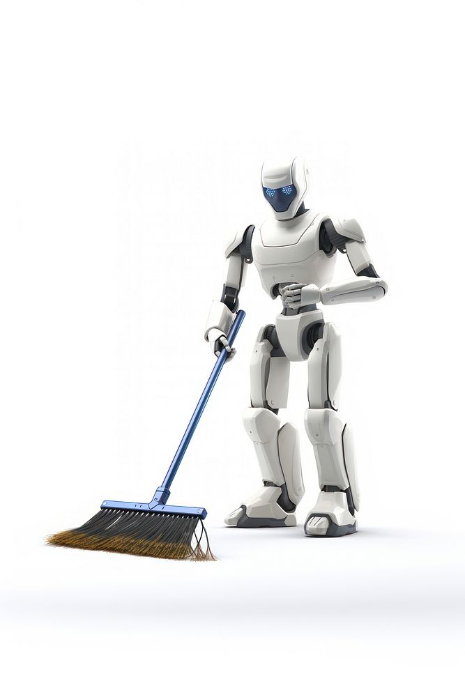 Broom sweeping cleaning cartoon. AI generated Image by rawpixel.