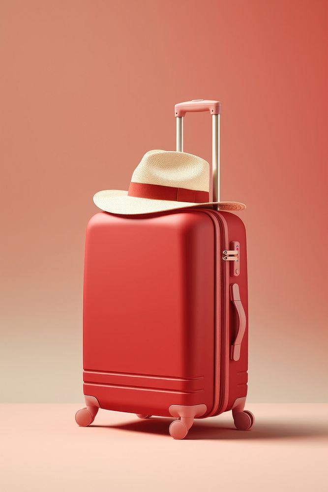 Suitcase luggage bag red. AI generated Image by rawpixel.