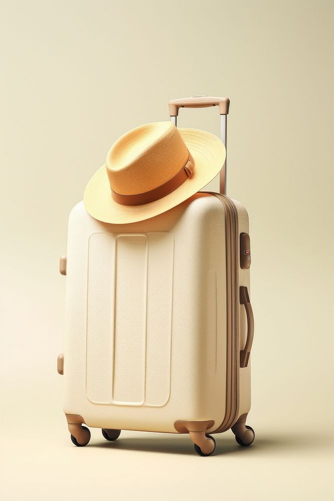 Suitcase luggage bag hat. 