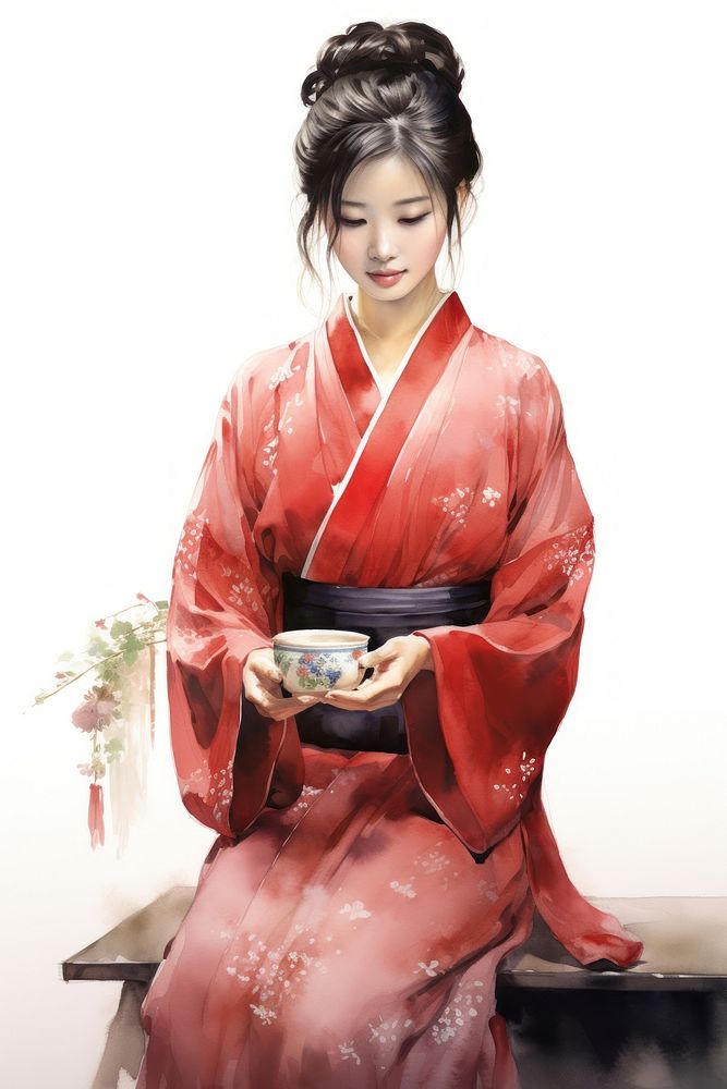 Kimono tradition holding fashion. AI generated Image by rawpixel.