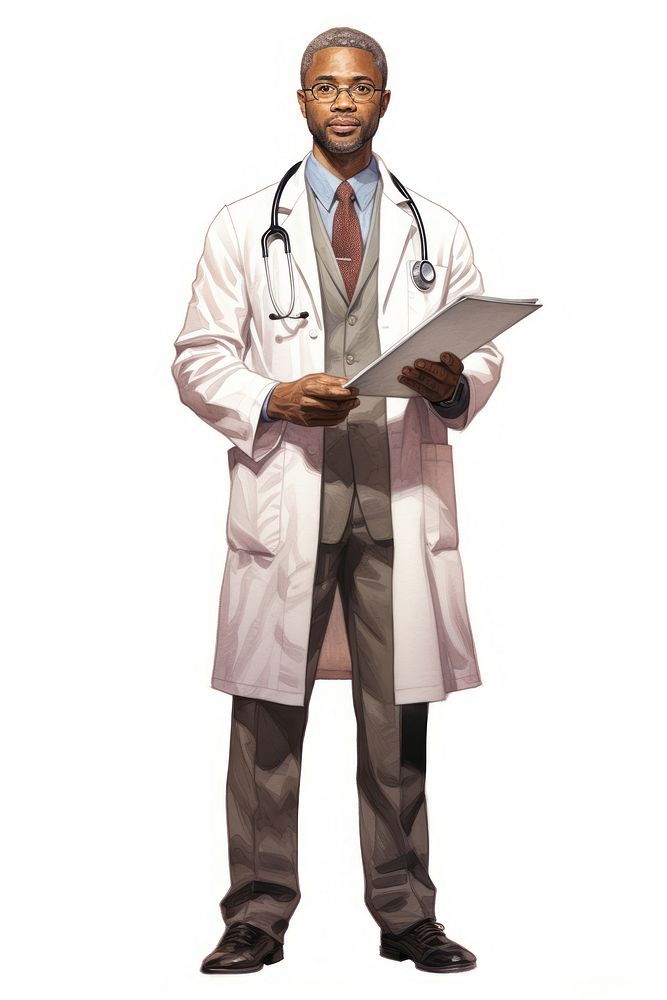 Doctor adult white background stethoscope. AI generated Image by rawpixel.