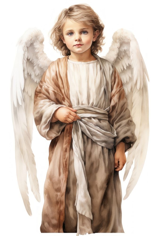 Angel child cute robe. AI generated Image by rawpixel.