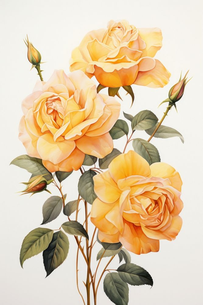 Rose flower plant art. AI generated Image by rawpixel.
