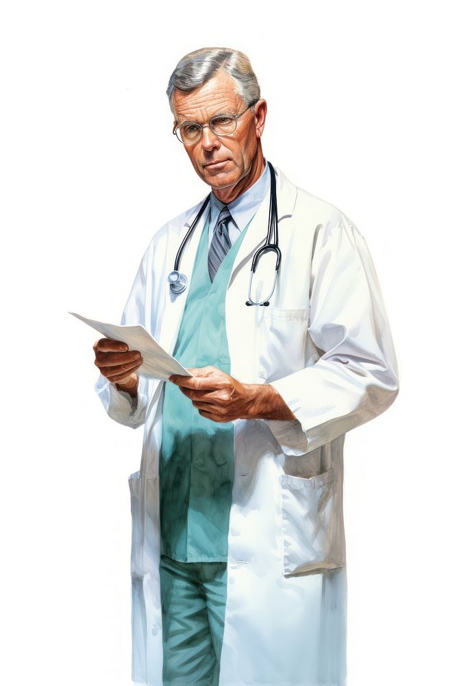 Hospital adult white background stethoscope. 