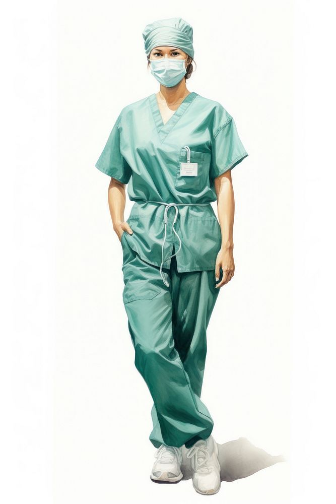 Hospital surgeon adult white background. AI generated Image by rawpixel.