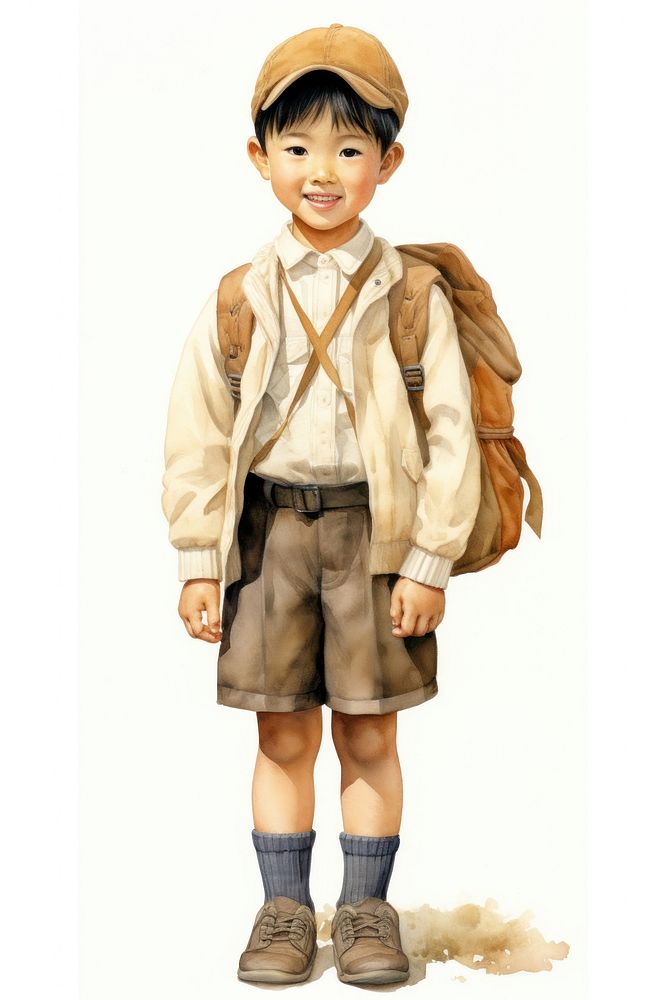 Child boy white background outerwear. AI generated Image by rawpixel.