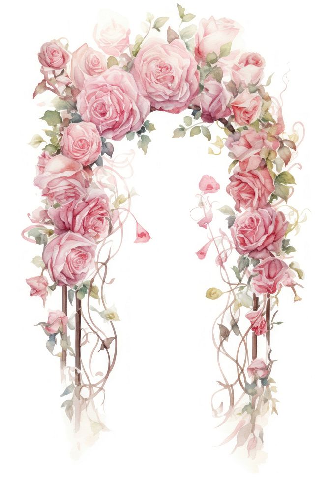 Rose flower plant arch. AI generated Image by rawpixel.