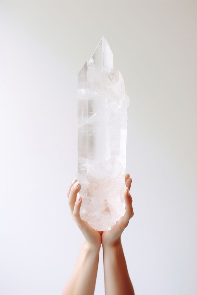 Crystal quartz mineral holding. AI generated Image by rawpixel.