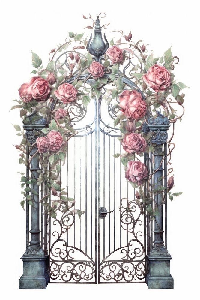Gate rose flower plant. AI generated Image by rawpixel.