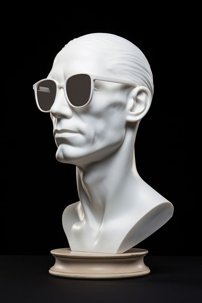Sculpture porcelain glasses statue. AI generated Image by rawpixel.