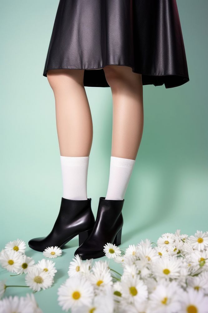 Flower skirt shoe footwear. AI generated Image by rawpixel.