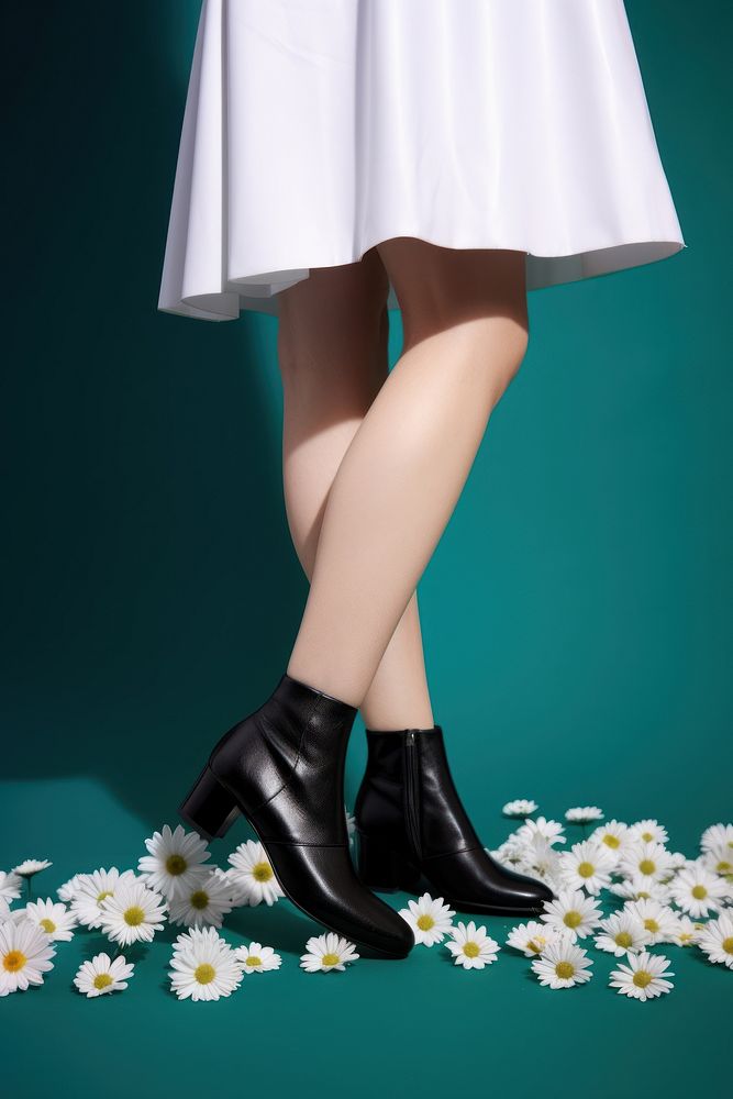 Flower shoe footwear black. AI generated Image by rawpixel.