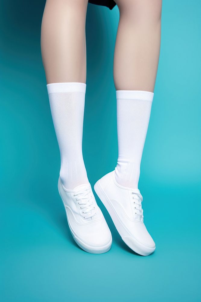 Sock footwear white shoe. AI generated Image by rawpixel.
