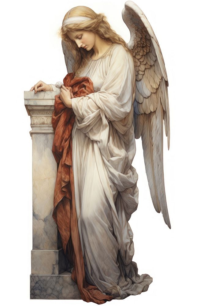 Angel adult white background representation. AI generated Image by rawpixel.