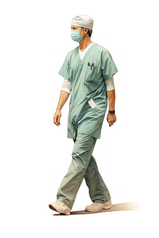 Hospital walking surgeon adult. AI generated Image by rawpixel.