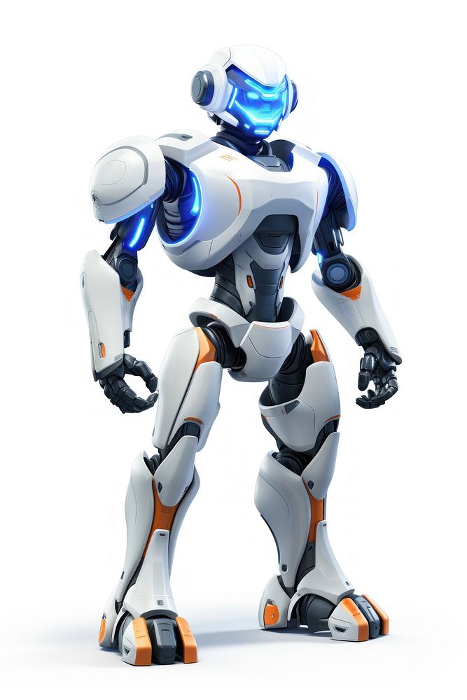 Robot cartoon human white background. AI generated Image by rawpixel.