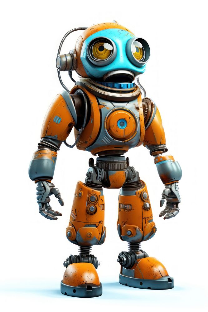 Robot cartoon toy white background. AI generated Image by rawpixel.