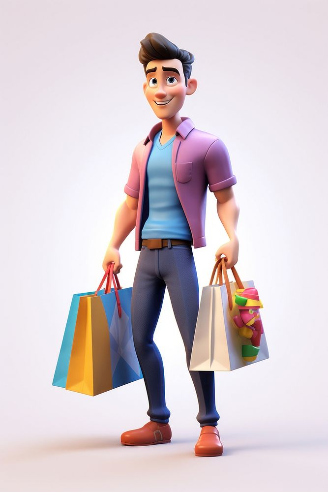 Shopping cartoon toy bag. AI generated Image by rawpixel.