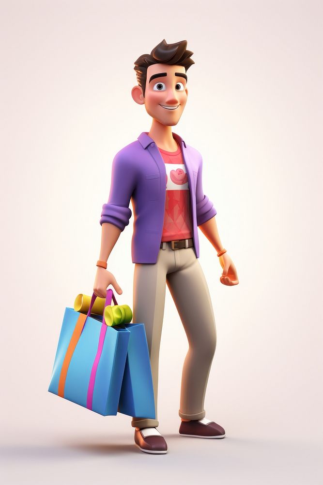 Figurine shopping cartoon toy. AI generated Image by rawpixel.
