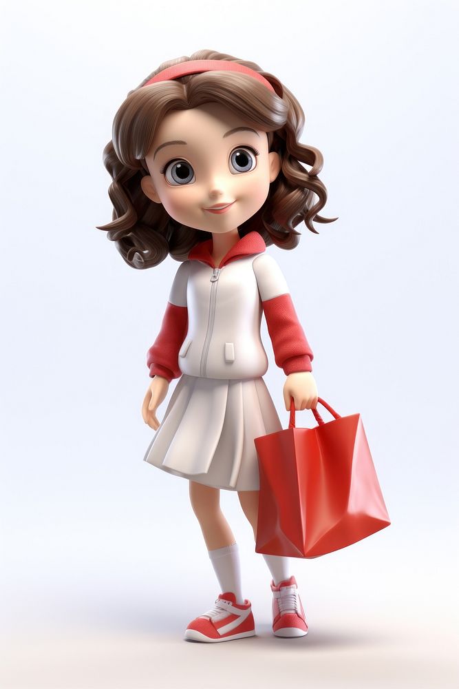 Shopping handbag cartoon doll. AI generated Image by rawpixel.
