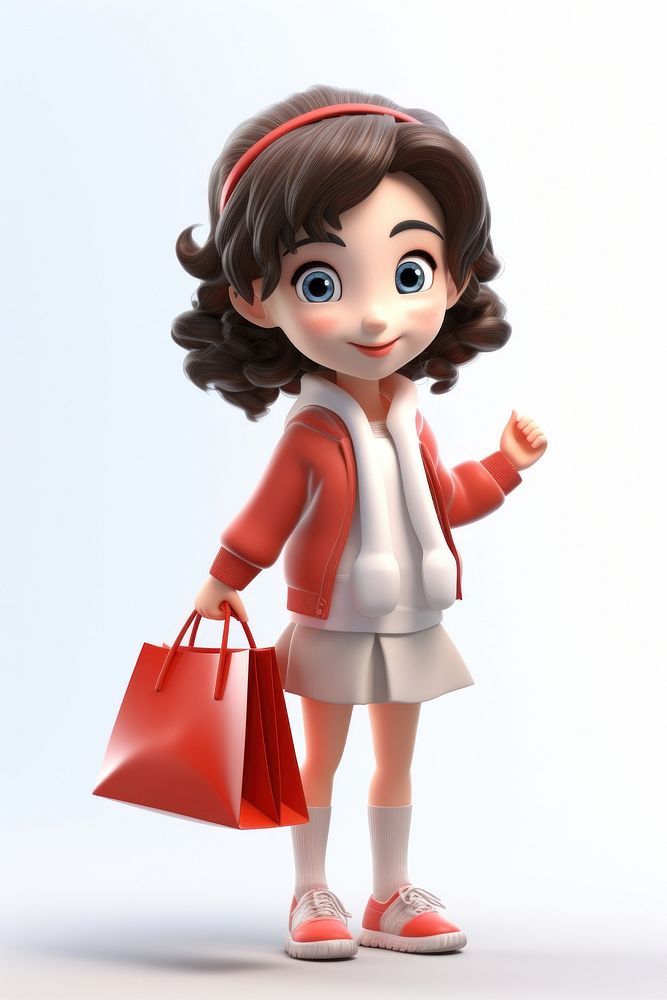 Shopping handbag cartoon doll. AI generated Image by rawpixel.