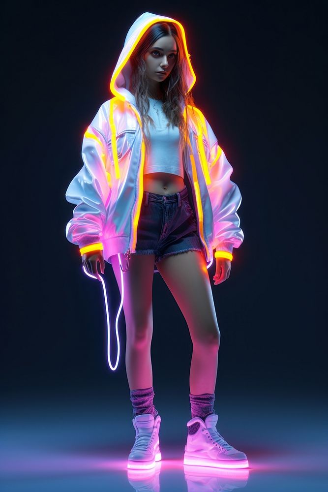 Fashion adult women illuminated. AI generated Image by rawpixel.