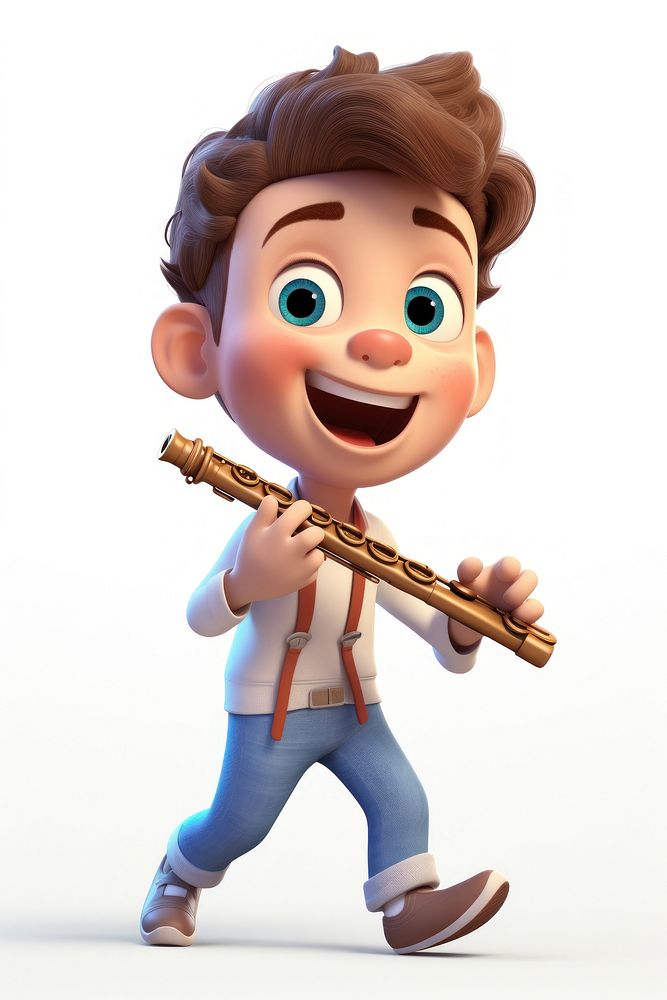 Cartoon flute cute face. AI generated Image by rawpixel.