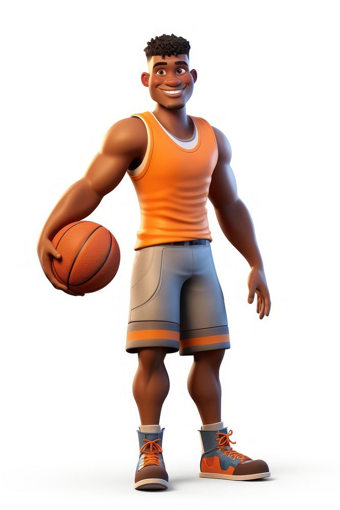 Basketball cartoon sports player. AI generated Image by rawpixel.