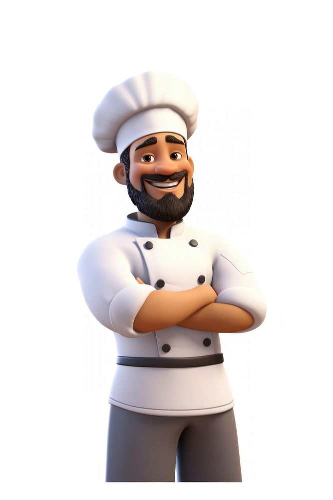 Cartoon chef white background protection. AI generated Image by rawpixel.